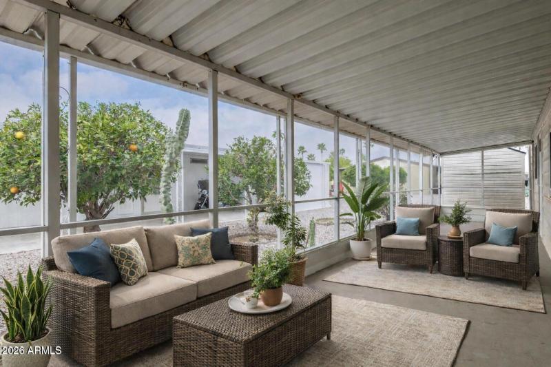 Serene desert porch retreat