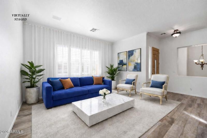 Virtually Staged Formal Living Room