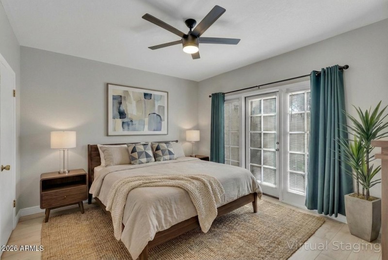 Virtually Staged Primary Bedroom