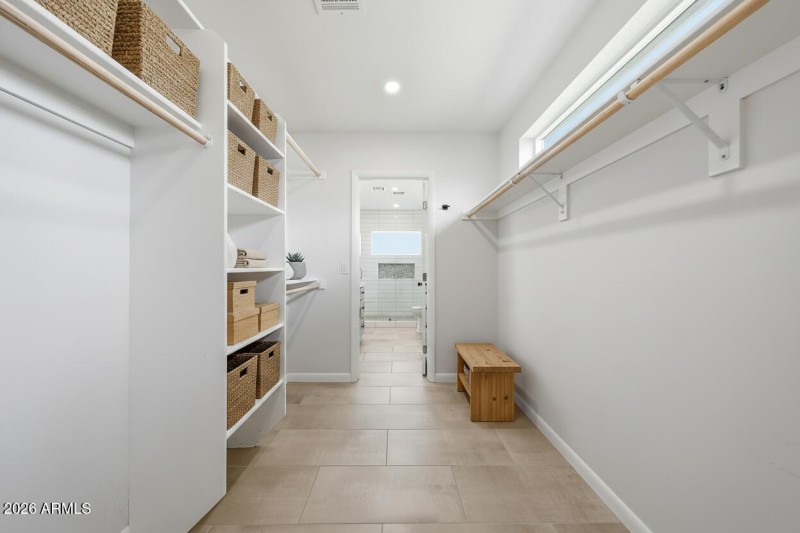 Primary closet virtually stage