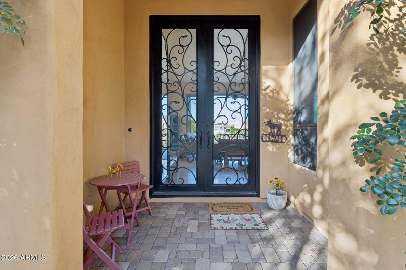 Elegant Scrolled Metal & Glass