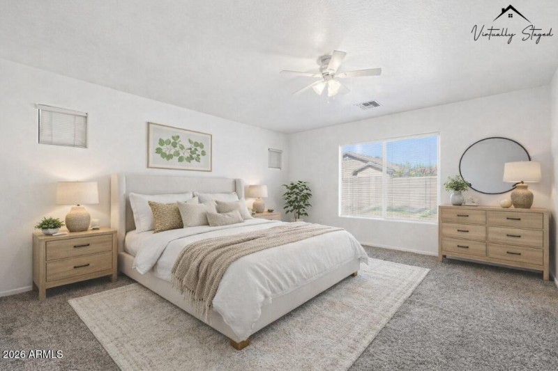 Primary Bedroom Virtually Staged