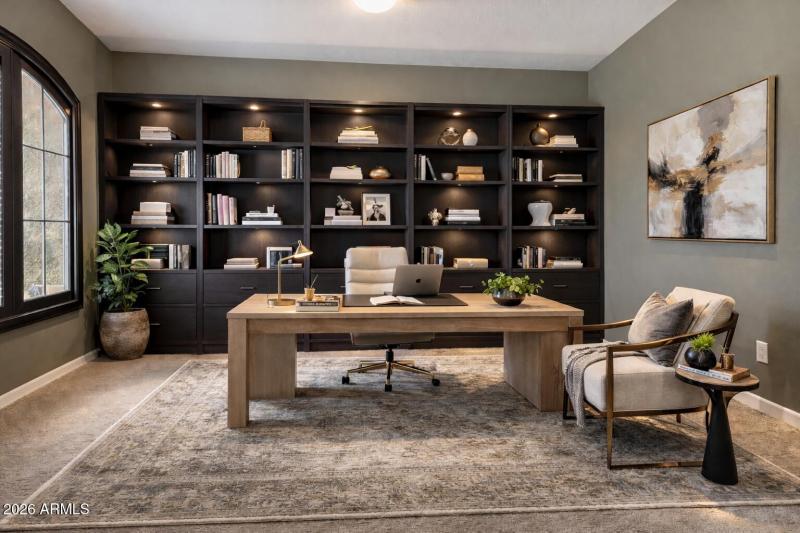 Front den staged as office