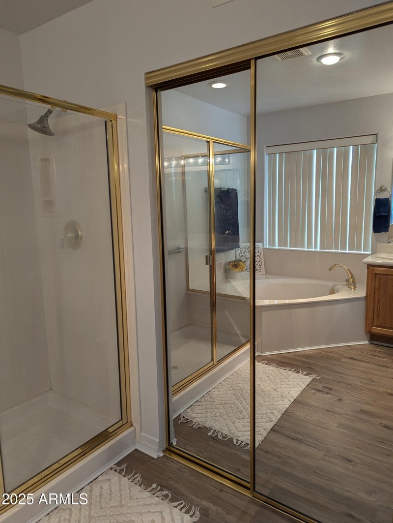 Mirrored walk-in closet door