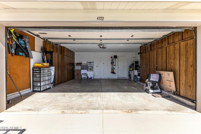 Lots of cabinets in garage