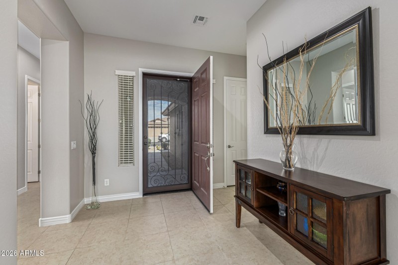 Foyer with security screen door