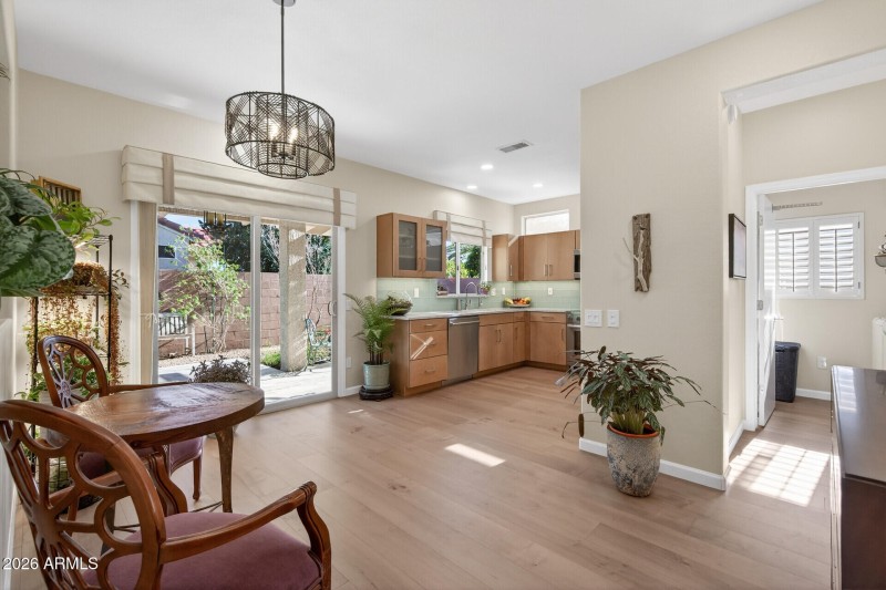 Dining room and kitchen