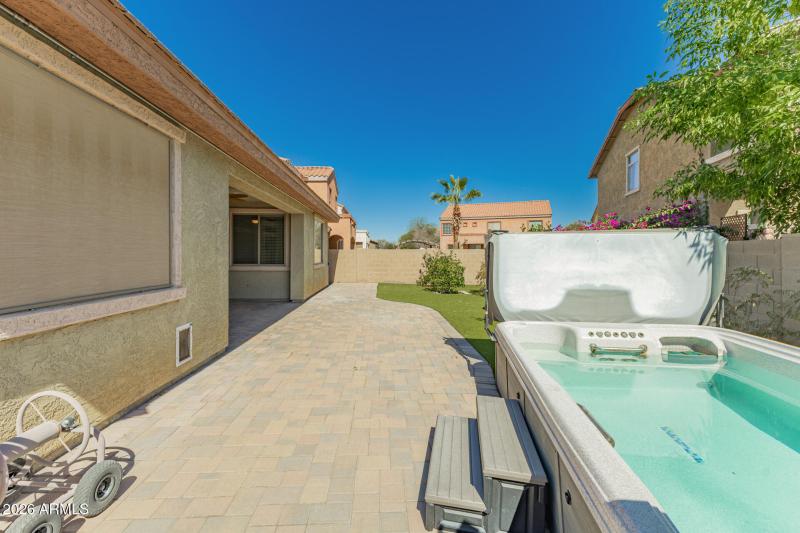 Both covered and sunning Paver patios