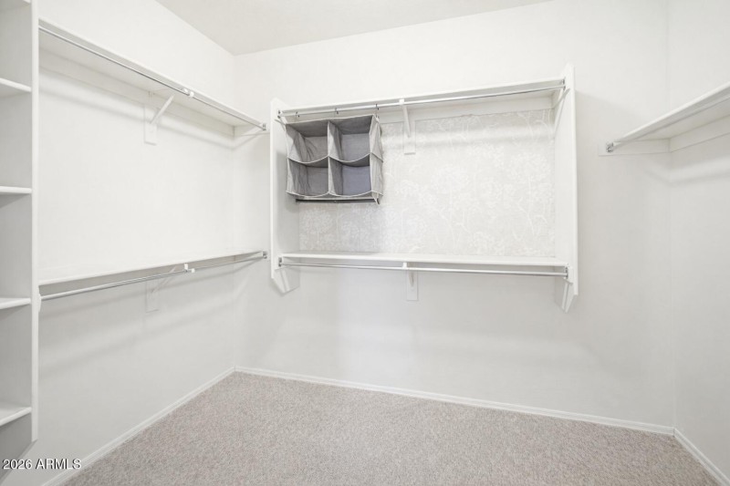 Empty minimalist walk-in closet