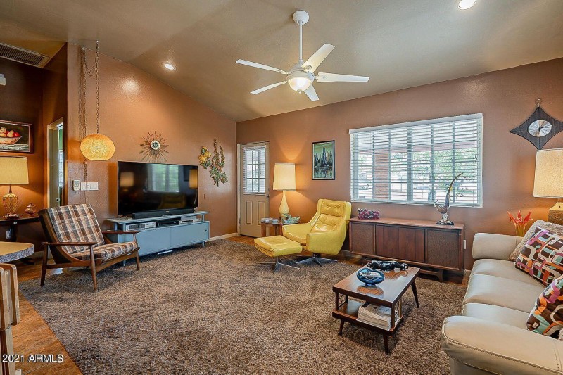 Living room looking to front door