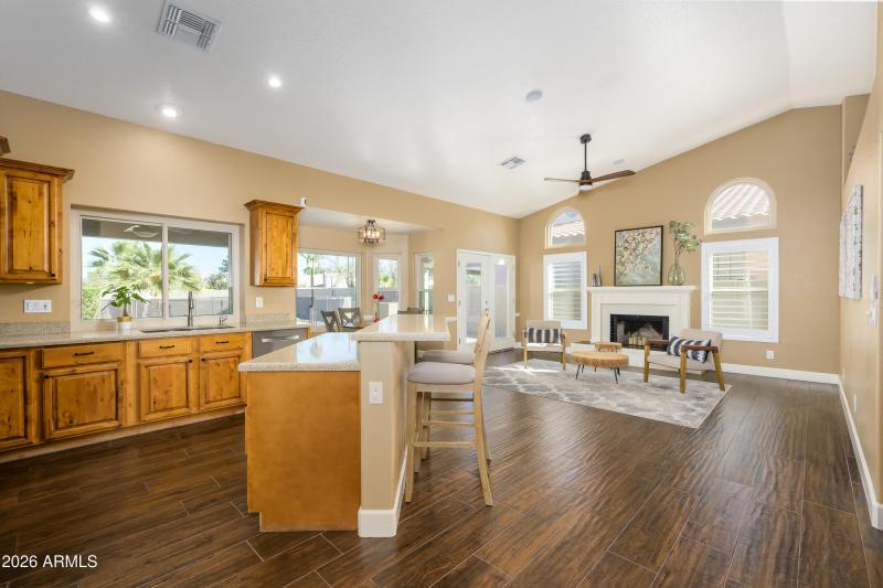 Kitchen and Family Room