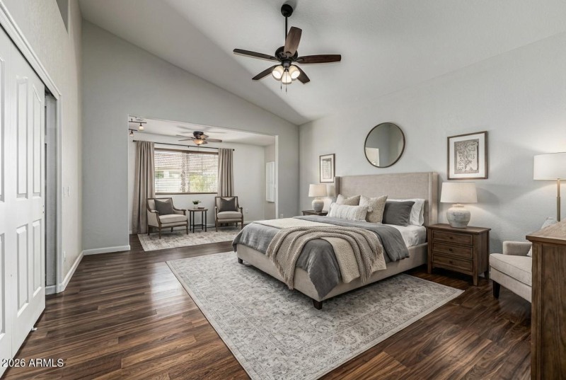 Primary Bedroom Staged