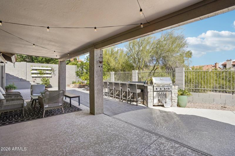 Extended backyard patio