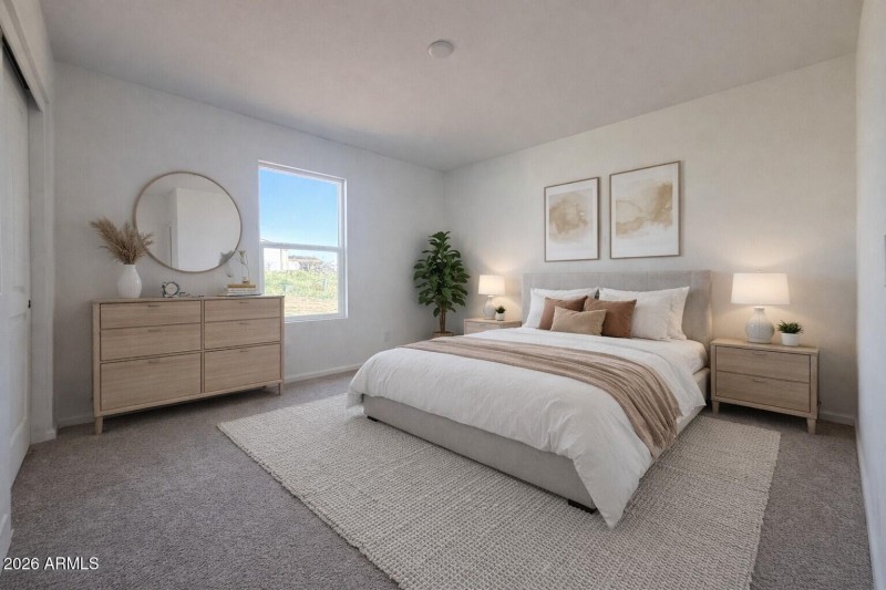 Bedroom virtually staged