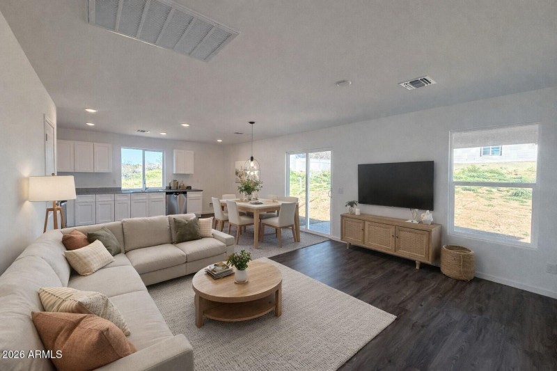 Virtually staged kitchen_living room