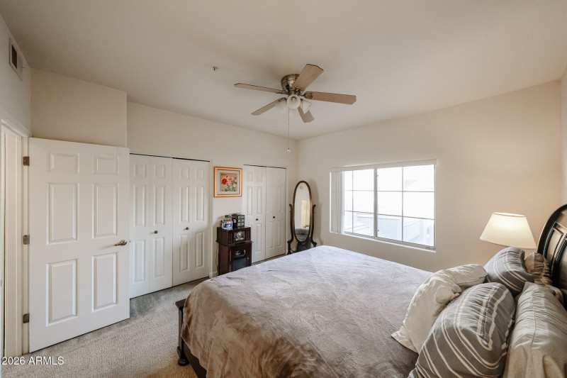 Primary bedroom double closets