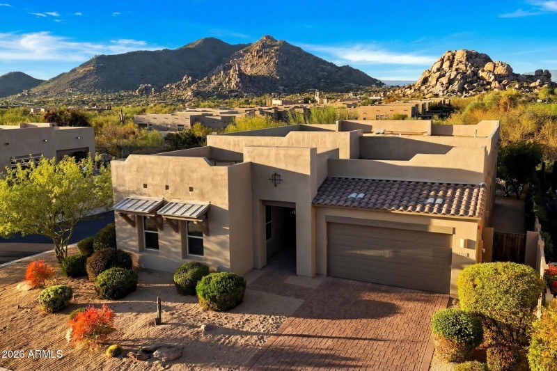 Aerial View with Mountain Backdrop