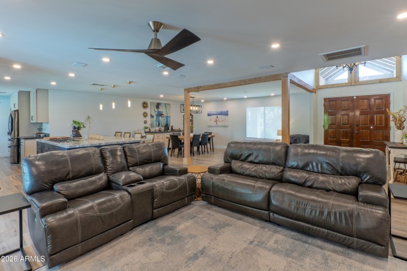 Flex living/dining space