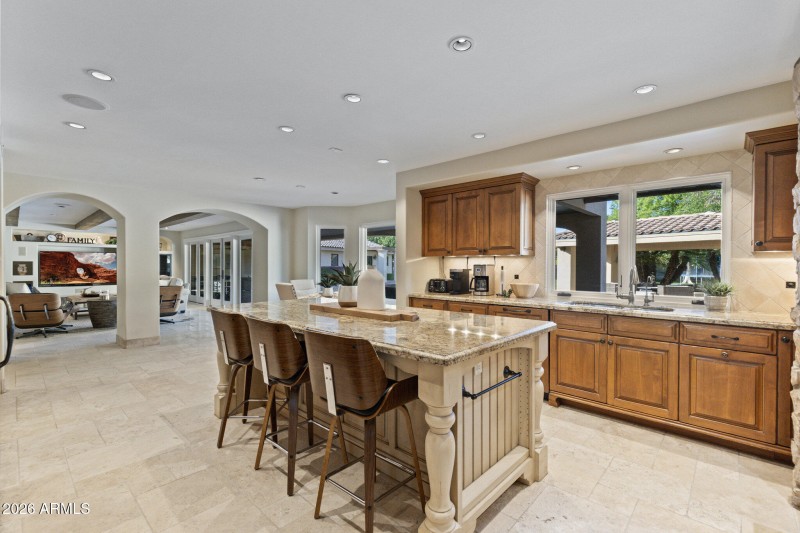 Kitchen open and bright