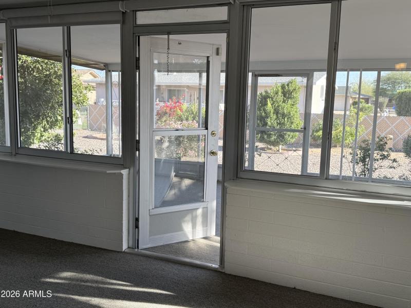 door entry to screened patio