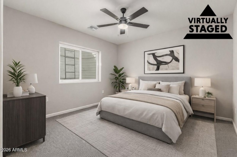 Basement Guest Room - Virtually Staged