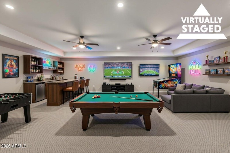 Basement Family Room - Virtually Staged