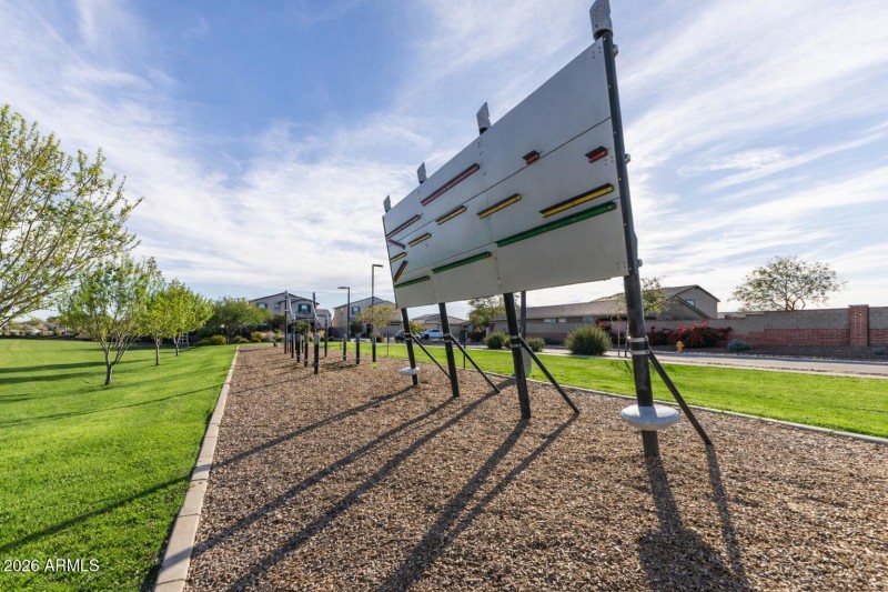 Park fitness area at golden hour