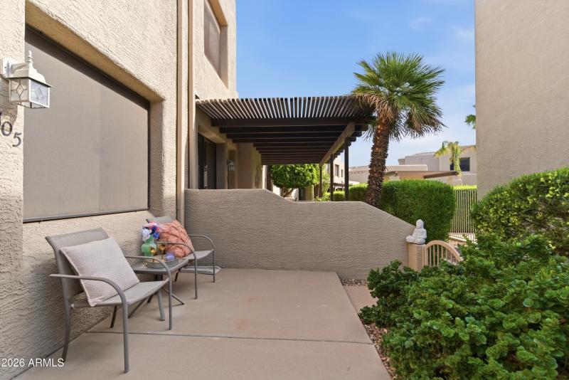 Private courtyard backyard