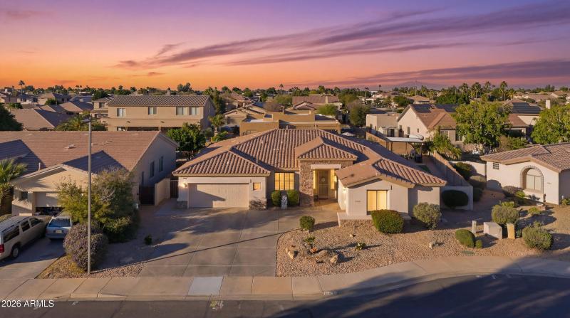 Twilight Aerial of Goodyear Home