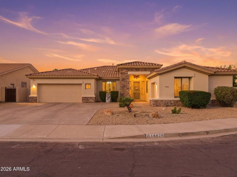 Inviting Front Entry at Sunset