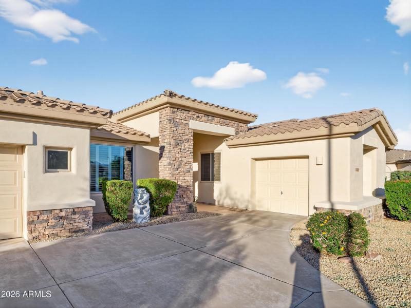 Stone Entry and Garage Detail