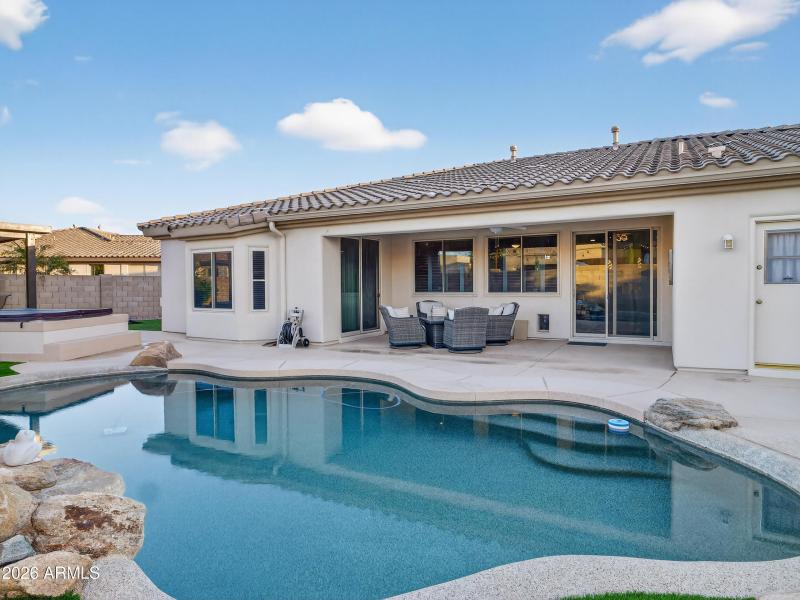 Poolside Patio and Backyard View