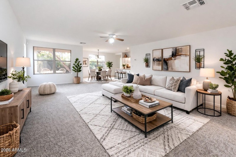 Family room with furniture
