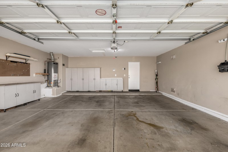 EXTRA LONG GARAGE WITH CUSTOM CABINETS