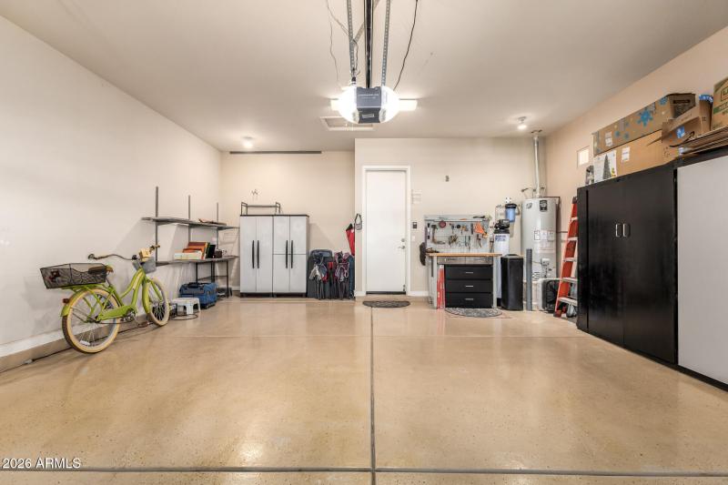 Built in cabinets & epoxy flooring