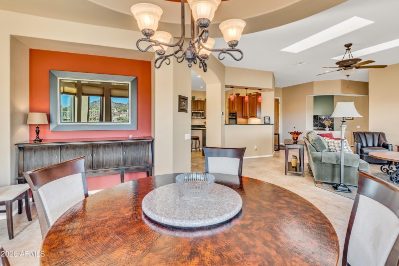 Dining Room with Hutch open to Great Roo