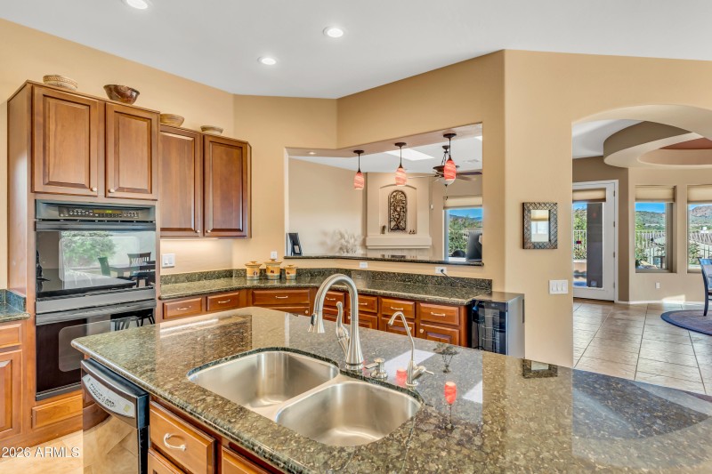 Kitchen at Sink and Island