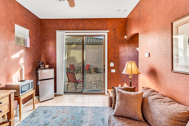 Casita Towards Sliding Door to Courtyard