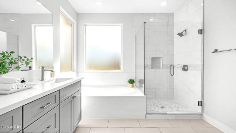 Primary Bath with Tub & Shower