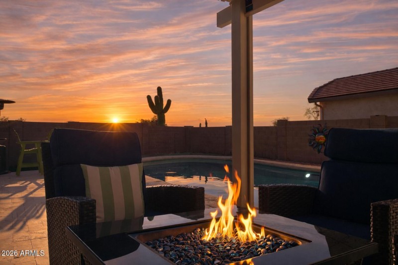 Sunset and Fire Pit