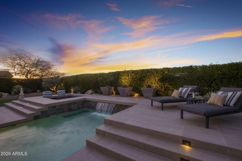 Water feature sunset