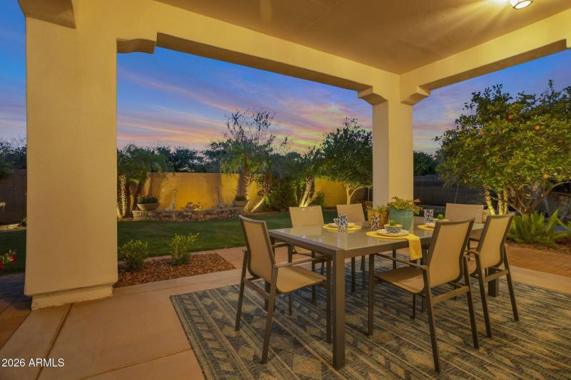 Covered Patio at Dusk