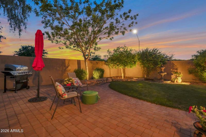 Uncovered Patio at Dusk