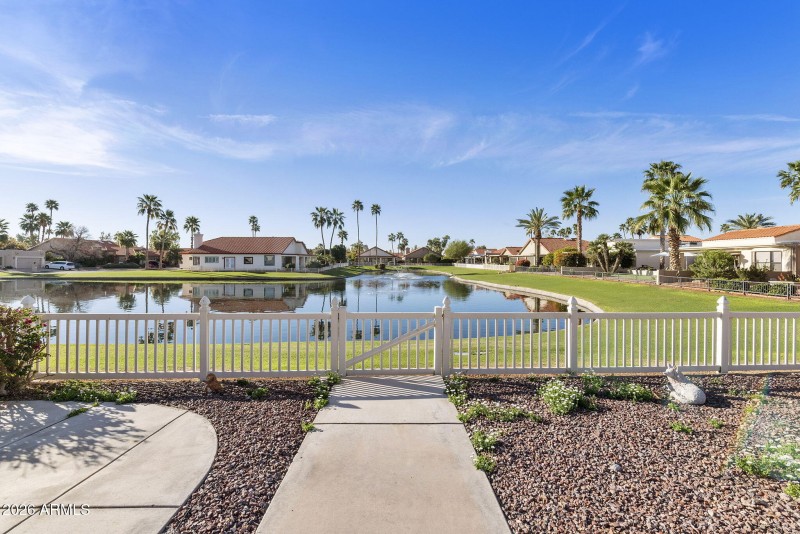 Walkway and gate to golf course