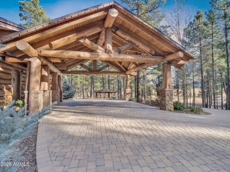 Covered Pull Through Car Port