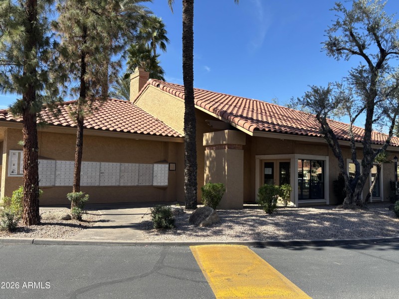 Club house and mail boxes