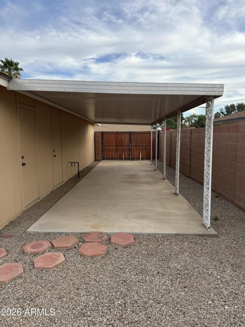 2 car Carport on side of home