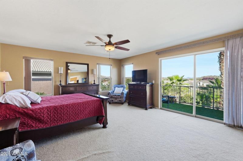 Primary bedroom with views