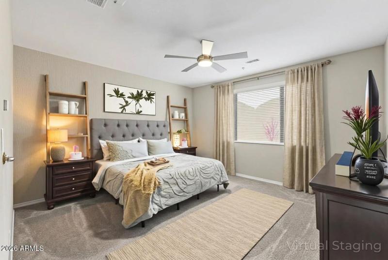 Virtually Staged Primary Bedroom