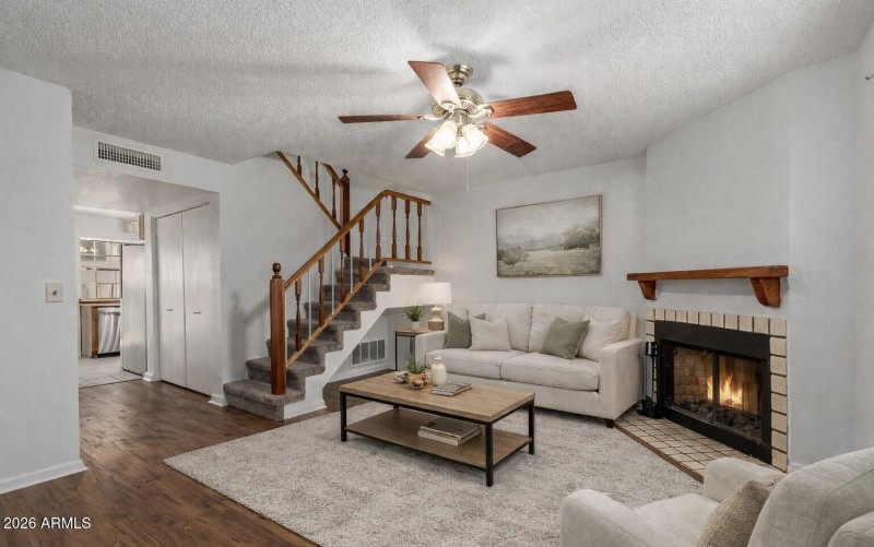 Virtually staged living room 2